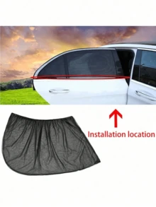 Breathable Mesh Car Side Window Shade, Flexible Car Sun Curtain, Light Blocking Auto Sunshade.Front Car Window Shield, Travel Protection, Outdoor Parking Sun Protection - Multicolor - View 4