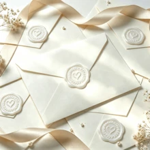20pcs/Pack 3D Floral Heart Wax Seal Stickers, Wedding Invitation Envelope Seal Stickers, Self-Adhesive Pearl White Stickers, Suitable For Invitations, Gift Packaging, Christmas - Wreath Heart - Pearlescent White - View 7