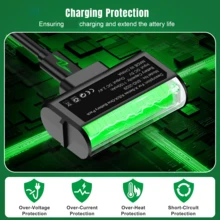 2pcs Controller Battery Pack, Rechargeable Battery Controller, 1100mAh, 3-4 Hours Charging For 25-30 Hours Playtime, LED Indicator, Black - Black - View 8