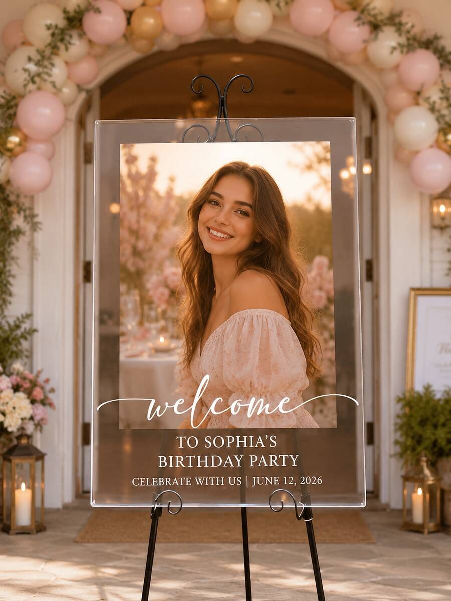 Photo Wedding Welcome Sign, Wedding Rehearsal Sign, Modern Wedding Sign, Acrylic Welcome Sign, Wedding Photo Sign, Welcome To Our Wedding - Multicolor - View 1