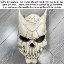 1pc Halloween Half Face Skeleton Latex Mask, Funny Cosplay Prop For Haunted House Party, Role Play Party Supplies - One Size Fits All - View 9