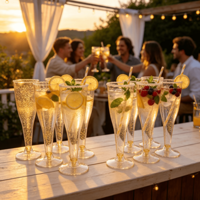 60/20/8pcs Transparent/Gold Glitter Champagne Cups, 4.5oz Reusable Clear And Gold Glitter Champagne Cups, Suitable For Wedding Cups, Party Cups, Beverage Cups (Champagne Cups, Grape Juice Cups, Birthday Cups), Party, Wedding And Large Events, Mother's Day And Father's Day Party Supplies, Graduation And Back To School Supplies