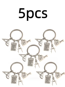 1pc Math Keychain, Compass Protractor Pendant, Graduation Gift For Students And Teachers, Back To School Backpack Charm, Fun Gift - Multicolor - View 7