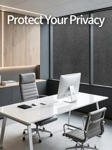 1 Roll 19.69" X 59.06" Black Perforated Vinyl Privacy Film, Full View Privacy Film, Self-Adhesive Car Window Film, Suitable For Cars, RVs, Offices And Homes, Provides UV Protection, Heat Insulation And Anti-Glare - A - View 7