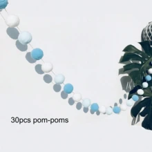 30pcs 2.5cm Colorful Pom Pom Garland, Holiday Atmosphere Decoration, Felt Ball Hanging Ornaments, Colorful Pom Pom String Pennant Flags For Birthday Party, Christmas - Colorful Pom-poms - View 15