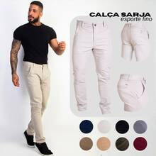 Urban Zone Jeans Men's Slim Fit Casual Twill Pants With Elastane - 沙 - 查看 1