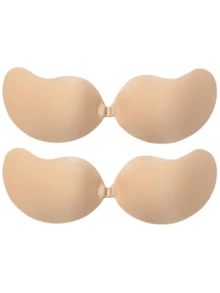 2 Pairs Strapless Adhesive Bras, Mango-Shaped Cups, Petal Nipple Covers, Breathable Design, Suitable For Small Breasts, Lifting And Gathering - Multicolor - View 17