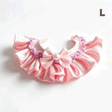 Princess Style Pink Satin Pearl Bib, Pink Ruffle Bib, Elegant Cat Elegant Dog, French Lace Bow Tie, Universal For Cats And Dogs - Multicolor - View 13