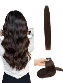 20pcs/Pack Tape-In Hair Extensions, Human Hair, 12-24 Inches, Invisible Tape-In Hair Extensions, Seamless Double-Sided Tape Hair Extensions, Human Hair Tape-In Hair Extensions, Christmas Hair Extensions - Multicolor - View 118