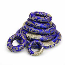 Singing Bowl Cushion In Deep Blue With Hand Embroidery, 7 Different Sizes, Authentic Nepali Design For Home Decor - Dark Blue - View 12