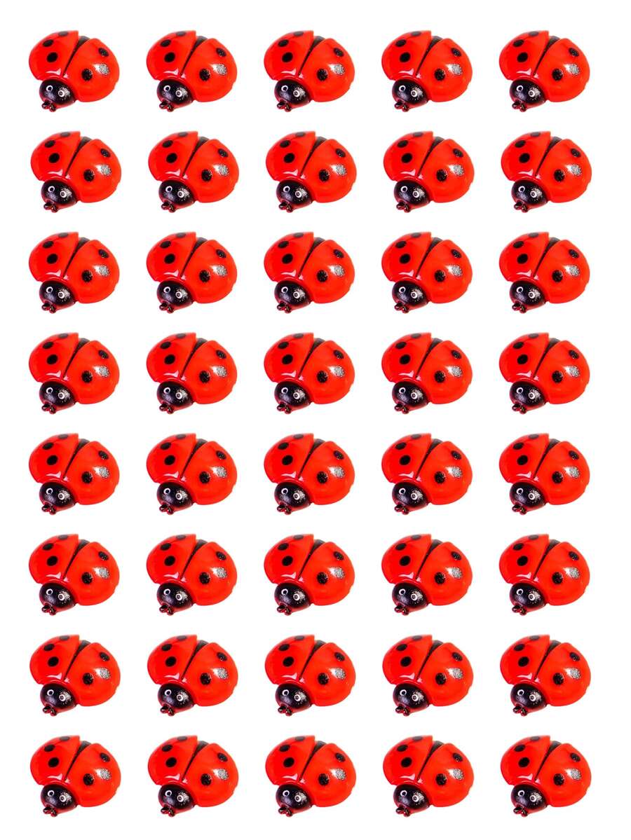 100/50/20/10/1件迷你樹脂瓢蟲,紅色展開翅膀瓢蟲,微縮瓢蟲裝飾品,迷你樹脂瓢蟲動物,適用於娃娃屋、仙女花園景觀、DIY手工、桌面裝飾配件、家居裝飾、生日禮物 - 彩色 - 查看 1