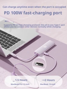 HP Apple IPhone & IPad USB-C Hub, Multi-Port Adapter With HDMI For Ultra HD Screen Mirroring, Compatible With IPhone, IPad, Laptop, MacBook, Stylish Type-C Docking Station - View 5