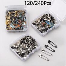 120/240入混色小號安全針，19mm/0.75英吋黑色安全針大包裝，適用於衣物製作、縫紉、珠寶手工、藝術手工，附收納盒 - 多色 - 查看 13