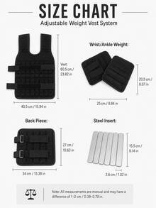 Weighted Vest, Women's Weighted Vest, Men's Weighted Vest, With Weights, Adjustable Weight, Suitable For Running, Training, Jogging, Walking, Strength Training And Yoga, Unisex, Perfect Gift For Christmas, New Year And Back To School Season. - Black - View 11
