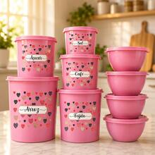Kit Vasilhas Organizador Mantimentos Cozinha Peças + Bowls Redondos Plástico Resistente - Visão 3