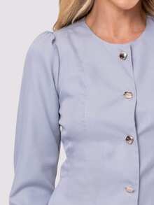 Women's Long Sleeve Button Gabardine Lab Coat Oli - 淺灰色 - 查看 2