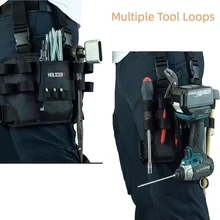 A Waist Bag Equipped With Portable Tools, Featuring Multiple Storage Pockets And A Multifunctional Tool Storage Compartment, Suitable For Wearing On The Waist Or Leg, Ideal For Home Renovations And Construction Sites. - 1pc Multi-functional Tool Waist Bag - View 8