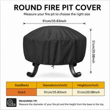 Round Fire Pit Cover - 5 Sizes Available, Heavy Duty 300D Oxford Fabric, Drawstring Design Bottom (Black), Suitable For Fire Pit, Propane Fire Pit, Perfect Holiday Party Gift For Family And Friends (Cover Only) - View 10