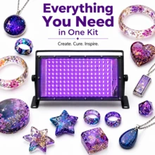 AIICRGB 140LED USB UV Resin Curing Light 395nm LED Lamp For Jewelry Making, Earrings, Pendants, Necklaces, Bracelets, Rings, Brooches, Fast Curing Epoxy Resin Jewelry Casting DIY Craft Tool - Black - View 5