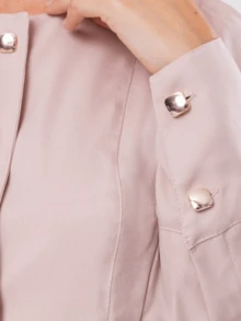 Women's Long Sleeve Button Gabardine Lab Coat Oli - Beige - View 2
