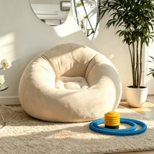 1 pieza Sofá inflable holgado, Sofá de bolsa de frijoles de PVC, Asiento para exteriores, Adecuado para uso en interiores y exteriores, Sofá inflable de bolsa de frijoles, Silla de descanso inflable, Sofá holgado inflable, Plegable y portátil, Silla de bolsa de frijoles inflable para adultos - Silla inflable portátil y suave, Adecuada para jardín, playa - Multicolor - Ver 9
