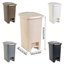 Pedal-Operated Sealed Trash Can, Shipped In Random Assorted Colors, Lidded To Block Unpleasant Odors, Slim Design To Save Space, Suitable For Home Kitchens And Bathrooms, Sturdy And Long-Lasting - Random Color - View 8