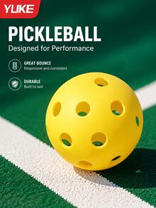Yuke 4 Pickleballs, Durable Outdoor Sports Balls, High Bounce Performance, Lightweight Perforated Plastic Balls, Suitable For Pickleball Training, Practice Matches And Backyard Entertainment - Multicolor - View 2