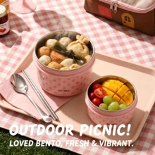 2026 New 680ml Antibacterial Insulated 316 Stainless Steel Sweet Style Premium Lunch Box/Bento Box Suitable For Camping/School/Work - Multicolor - View 5