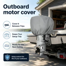 Outboard Motor Cover-6 Sizes Available, 3 Colours(Black/Grey/Blue), Heavyweight 300D Oxford Fabric, The Bottom Features A Drawstring Design, Suitable For 6-250HPoutboard Motor, Electric Outboard Motor(Only The Protective Cover) - View 7