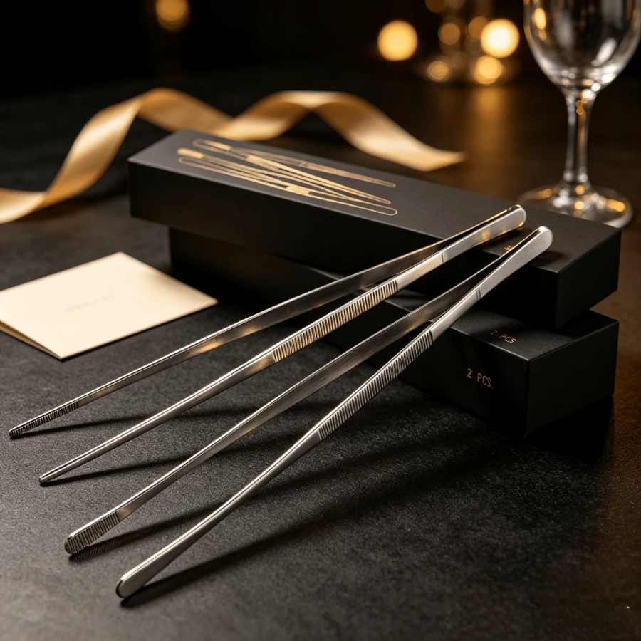30 Cm Stainless Steel Kitchen Tongs, Multi-Purpose Cooking Utensil For Grilling, Roasting, Food Serving And Meat Handling - Silver - View 1