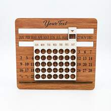 Nuevo Calendario Perpetuo de Madera Calendario de Escritorio Mensual Decoración - Multicolor - Ver 7