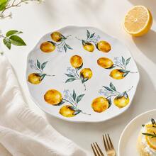 WGROOM 1 buah/4 buah Piring Keramik Lemon, Piring Makan Besar 28cm, Piring Keramik Motif Lemon, Cocok untuk Makanan Penutup, Buah-buahan, Salad, Pasta, Penggunaan di Dapur dan Meja Makan - MultiWarna - View 3