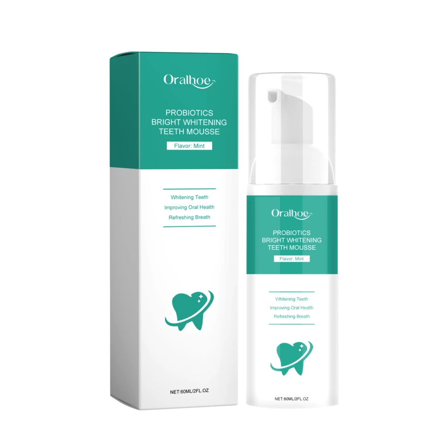 La mousse blanqueadora de dientes con probióticos Oralhoe elimina los malos olores bucales, elimina las manchas en los dientes, protege las encías y blanquea los dientes. Q96Q - 1 - Ver 1