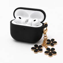 Creative Double-Sided Dripping Oil Colorful Flower Keychain Pendant For Wireless Bluetooth Earphone Case Suitable For All AirPodModels - Black - View 2