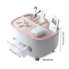 Light Luxury Multifunctional Tissue Box Remote Control Storage Organizer Box Suitable For Home Living Room Bedroom Desktop - Multicolor - View 2