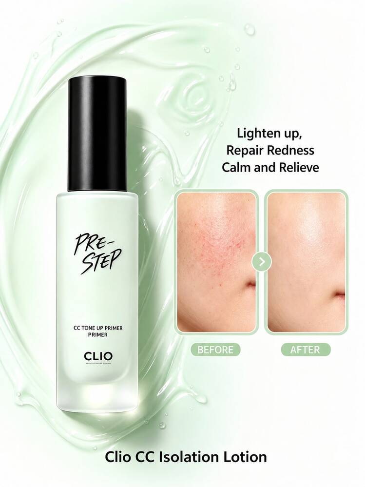 Clio 遮瑕乳 CC 霜 提亮膚色 遮瑕 持久滋養 修容霜 韓系化妝底妝霜 30ml/1.05oz 二合一隔離霜+妝前乳 - 綠色 - 查看 1