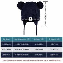 Knitted Baby Hat And Scarf Set, Winter Warm Unisex Toddler Beanie With Warm Lining And Pom Pom - Double Ball Small Earmuffs Two-piece Set - View 3