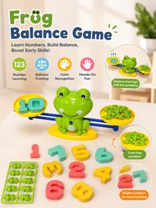 Children's Frog Balance Math Toy, Number Blocks And Mini Frogs Number Counting Learning Game, Preschool Educational Toy, 3+ Years Old, Number Blocks, Preschool Math Toy, Educational Toy, Children's Math Game, Interactive Math Game, Kindergarten Math Toy, Toy, Children's Toy - Multicolor - View 9