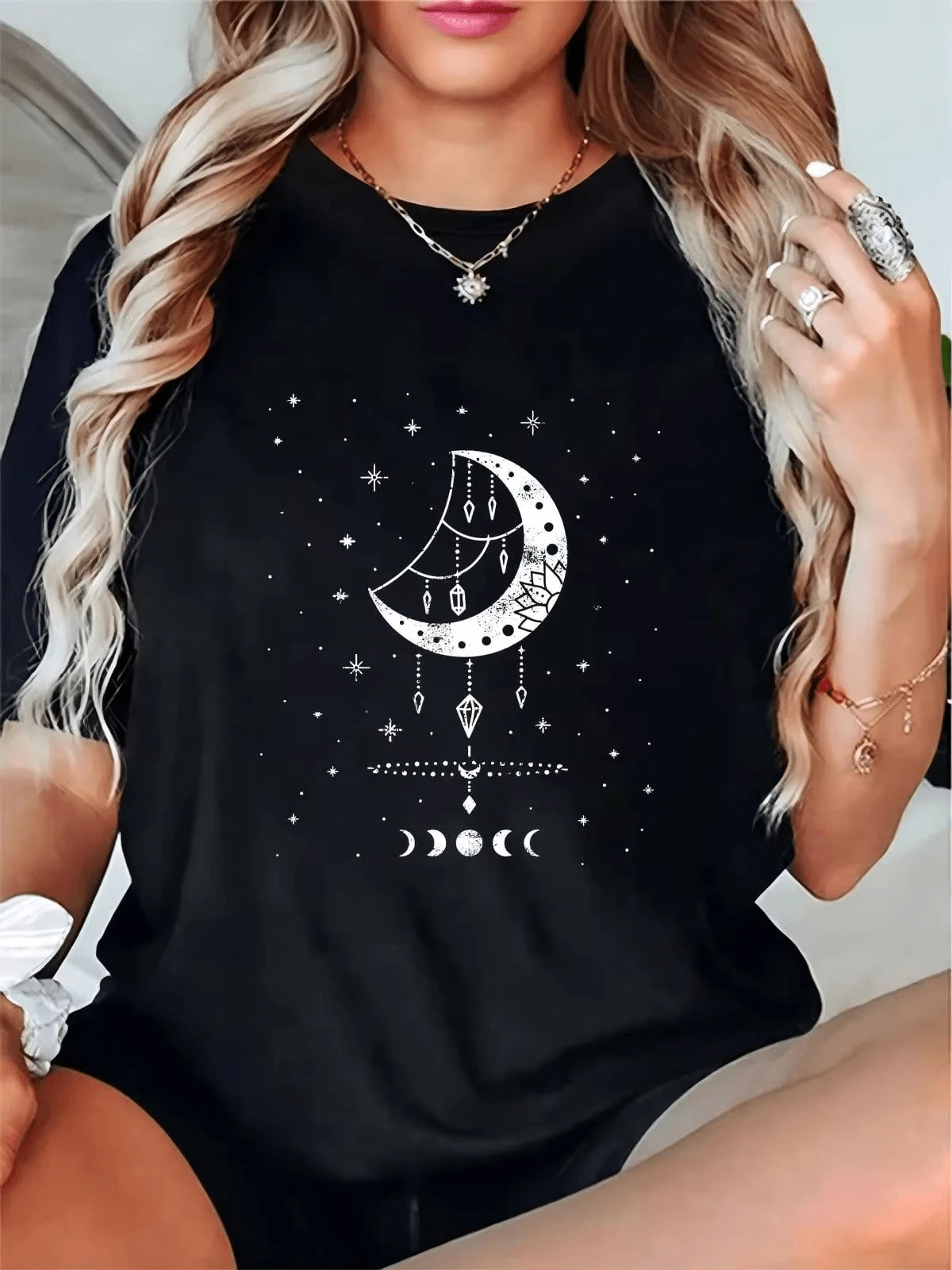 Women T-Shirts - 黑色 - 查看 1