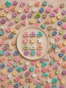 10/20 piezas de pinzas para el cabello mini de colores y estilos aleatorios, sencillas y coloridas para niñas - Multicolor - Ver 2