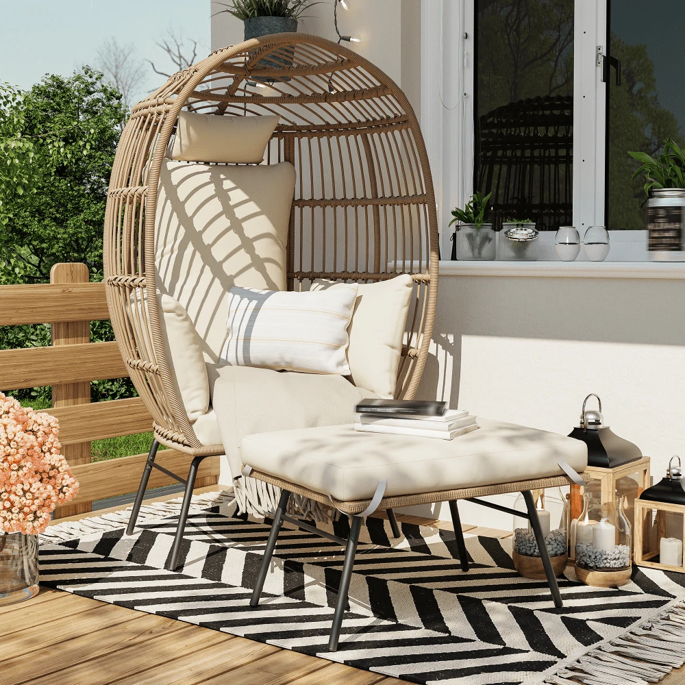 Patio Lounge Chair & Swing Chair - B - View 1