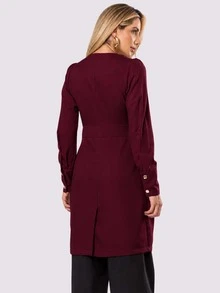 Women's Gabardine Button-Down Long Sleeve Lab Coat Oli - Rubi - View 2