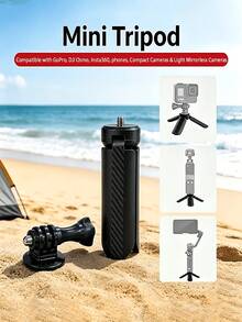 迷你可折疊三腳架 附 1/4 螺絲，便攜式桌面支架，相容 Pocket 40/Pocket 3、Osmo Action 5 Pro/4 及其他相機，手機支架、視訊鏡頭與 LED 燈，適合 Vlogging 與旅行使用 - 查看 4
