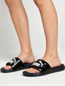 Puma Popcat Slide 20 Slippers Non-Slip Wear-Resistant Lightweight Breathable Comfortable Beach Outdoor - Black - View 1