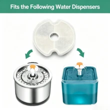 24/12/4pcs Pet Smart Water Fountain Replacement Filter Cartridges, Coconut Shell Activated Carbon Filter, Multi-Layer Filtration Round Filter, Suitable For Automatic Cat & Dog Water Fountain Purifier, Cat Supplies Dog Accessories - Standard Version - View 8