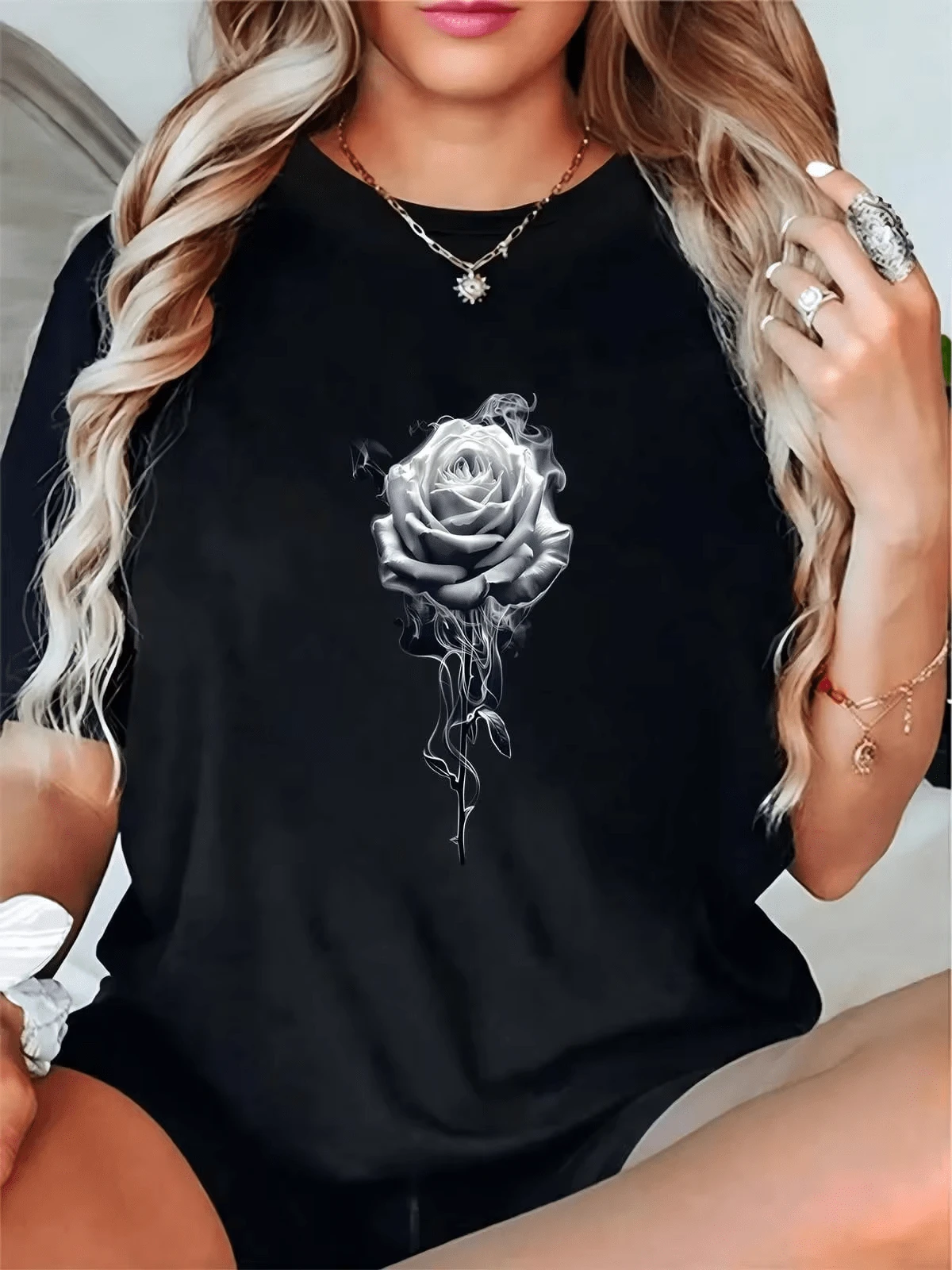 Women T-Shirts - 黑色 - 查看 1