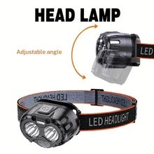 2 piezas Faros LED de alta luminosidad para camping, ángulo ajustable, 3 modos de iluminación, luz de trabajo portátil de ABS, luz nocturna recargable por USB, adecuada para pesca, senderismo, camping y mochileros - Multicolor - Ver 7