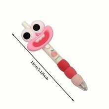 4pcs Cute Big Eye Big Mouth Pens, Retractable Medium Tip, 0.5mm Black Ink, Plastic Rubber Grip, Unique Gift Creative, Novel Stationery, Suitable For Daily Writing And Office Use (Pattern, Style And Color Random) - Multicolor - View 5