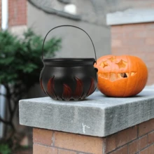 1 pièce Grand chaudron de sorcière d'Halloween, bol à bonbons en plastique noir, convient pour la décoration d'Halloween, les cadeaux de fête, les fournitures de fête de la chasse aux bonbons - Multicolore - Voir 17
