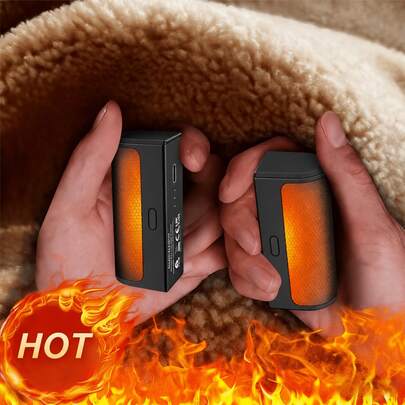 Confezione da 2 mini scaldamani ricaricabili, capacità 3000 mAh ciascuno, portatili e riutilizzabili, 3 impostazioni di temperatura fino a 50 °C, scaldamani unisex per campeggio, auto e camera da letto, caldi regali invernali per matrimoni, Natale e Halloween